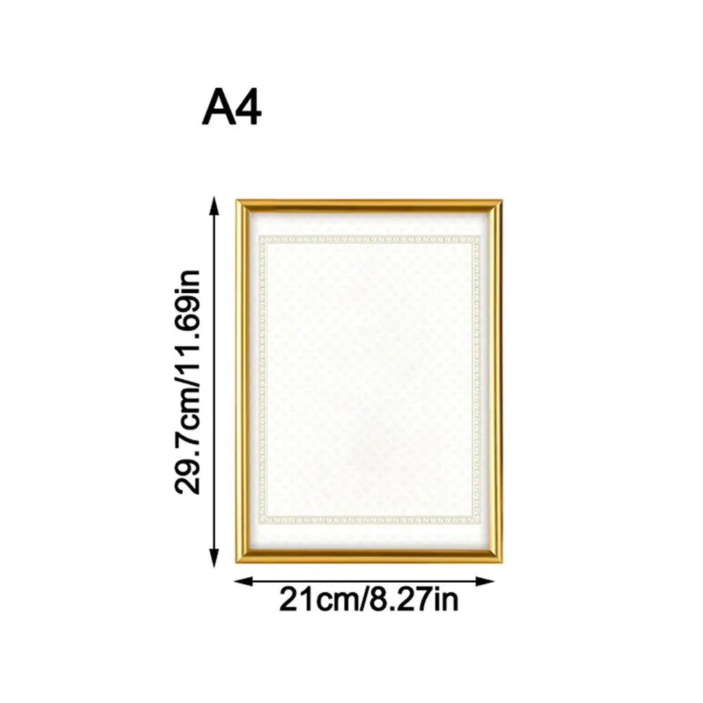 Cadre tableau A4 classique bordure géométrique couleurs bleu marine rouge doré argenté
