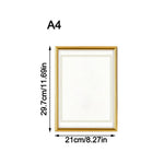 Cadre tableau A4 classique bordure géométrique couleurs bleu marine rouge doré argenté