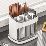 organisateur vaisselle blanc vert transparent moderne cuillères fourchettes couteaux assiettes baguettes drainage
