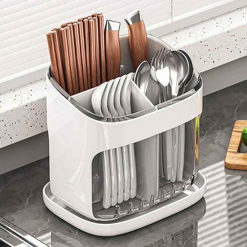 organisateur vaisselle blanc vert transparent moderne cuillères fourchettes couteaux assiettes baguettes drainage