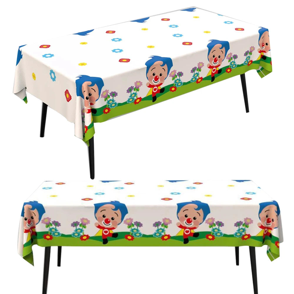 nappes festives clowns enfantins motifs fleurs géométriques tables jetables anniversaire enfants cirque