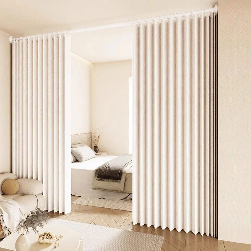 rideau vertical moderne pliable imperméable beige clair plissé opaques 100x242cm 150x242cm 180x242cm 200x242cm 240x242cm