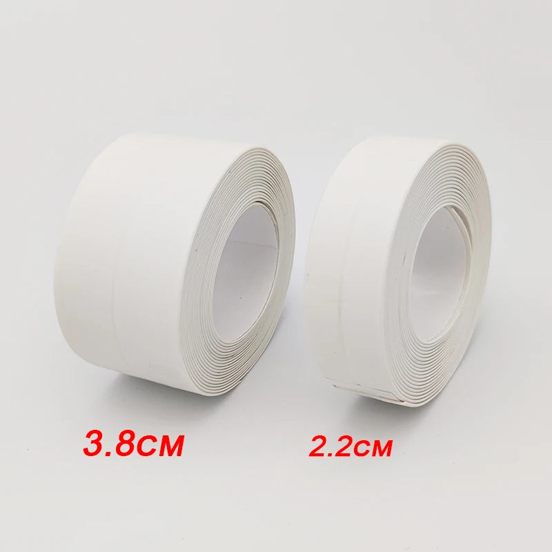ruban étanche adhésif blanc vert gris salle bain cuisine pvc 2.2cm 3.8cm étanche autocollant
