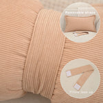 taies d'oreiller polyester corduroy moderne marron clair beige bleu marine 30x50cm opaques fixées maison