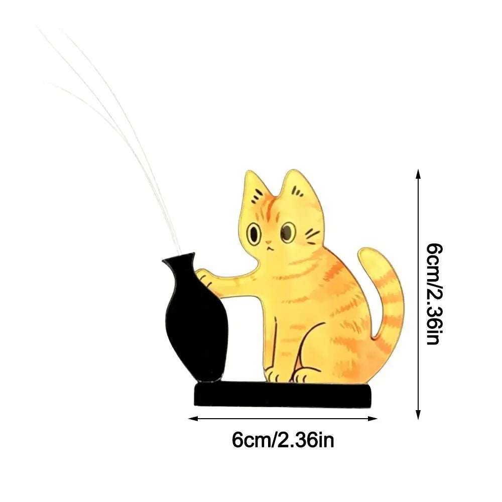 aimants chats dessin animé chat blanc noir orange vase assis tenancient vase