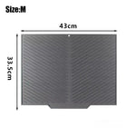 tapis silicone gris moderne rayures diagonales cuisine antidérapant respectueux environnement filtration eau protection vaisselle
