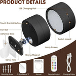 lampes murales led rechargeables télécommande moderne noir blanc minimaliste