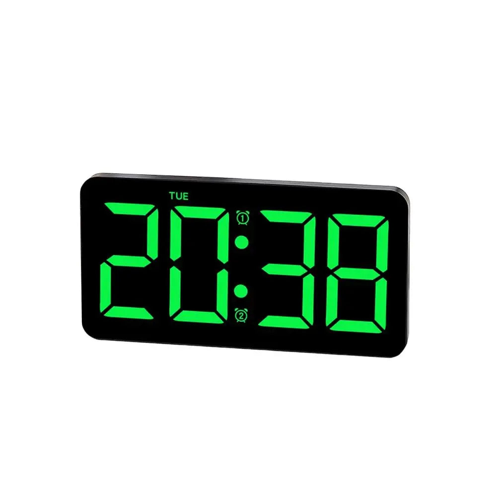 horloge murale numérique écran led grande réveil décoration salon moderne noir blanc vert bleu