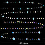 guirlande décorative festif étoiles lunes cercles iridescent mariage anniversaire eid mubarak holographique brillant