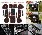 tapis sol voiture noir rouge texture carbone adhésif moderne suzuki sx4 cross 2014 2018