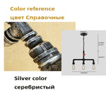 Lampe suspendue industrielle bronze noir rouge verre transparent chaîne métallique E27 vintage 10 15m²