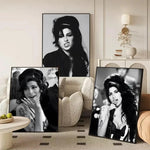 affiches aamy winehouse noir blanc cadres muraux decoration classique facile chambre college moderne pvc