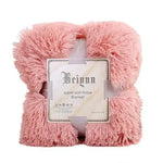 couverture peluche douce rose clair gris violet vert pastel confortable