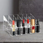 présentoir transparent moderne 24 compartiments rangement cosmétiques rouges lèvres bijoux minimaliste