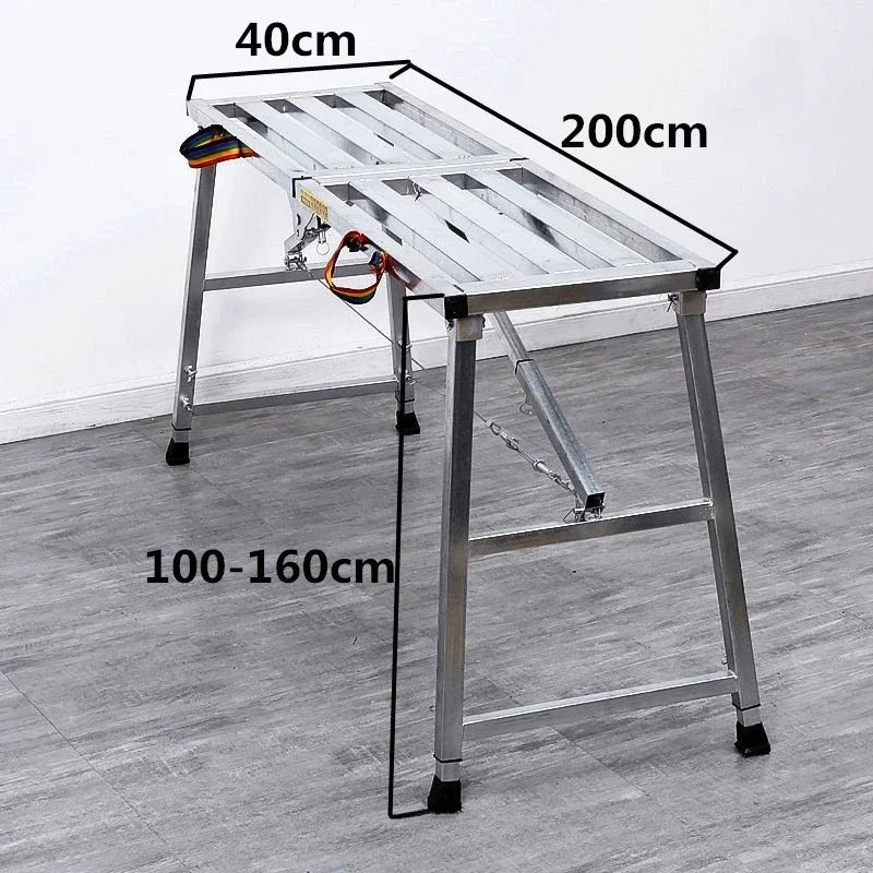 table pliante argentée structure métallique moderne poignées anti dérapante pliante portative