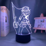 lampe led 3d personnage animé bleu blanc rouge base noire moderne contour linéaire