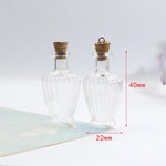 mini vases verre transparents rayures classiques bouchons colorées deco diy salon poupée accessoire artisanat