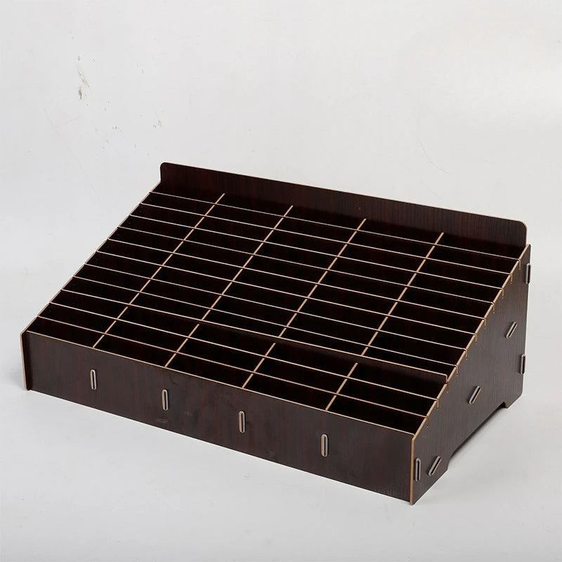 boîte rangement bois naturelle moderne grilles divisées bijoux accessoires rose marron minimaliste