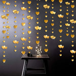 guirlande suspendue coeurs brillants mariage saint valentin rose rouge or blanc festive