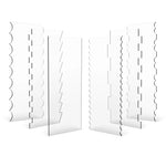 outils décoration gâteau plastique transparent moderne rayures bordures ondulées kit six pièces adhésif