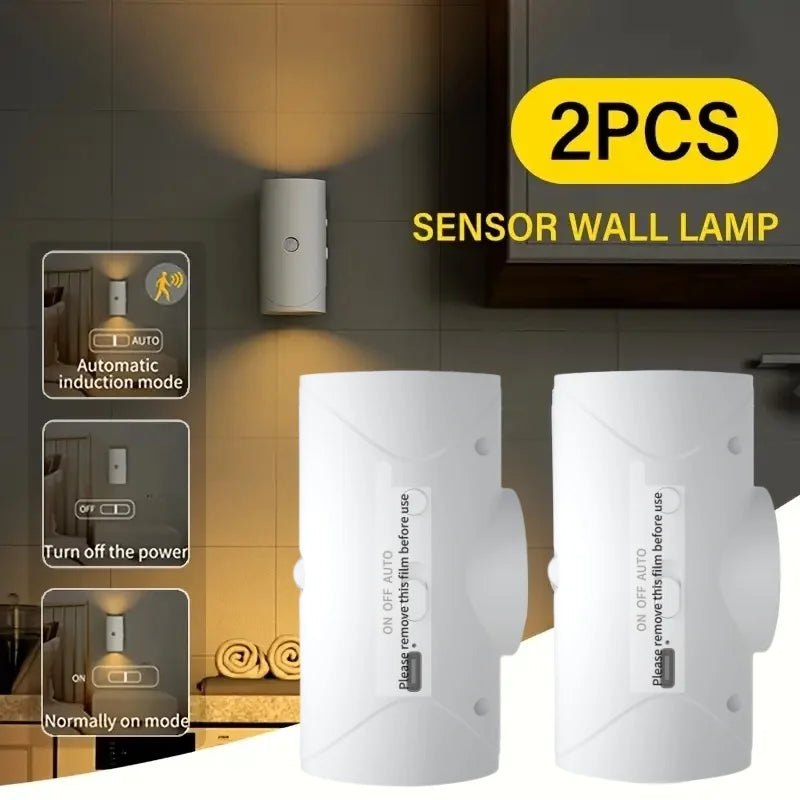lampe murale rechargeable capteur mouvement modes éclairage led adhésif indicateur charge type
