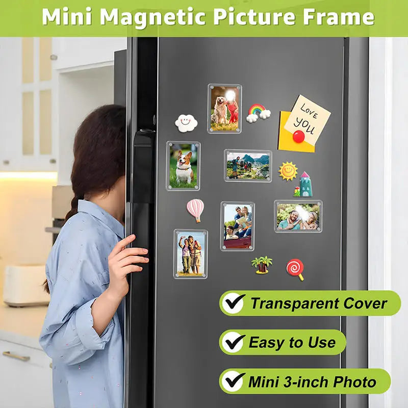 cadres photo magnétiques transparents modernes 6cm 4cm aimants frigo minimalistes