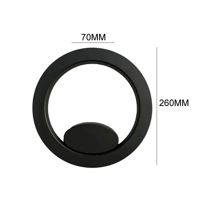 applique murale led moderne noir fixée mur salle manger chambre entrée étude 14w 16w