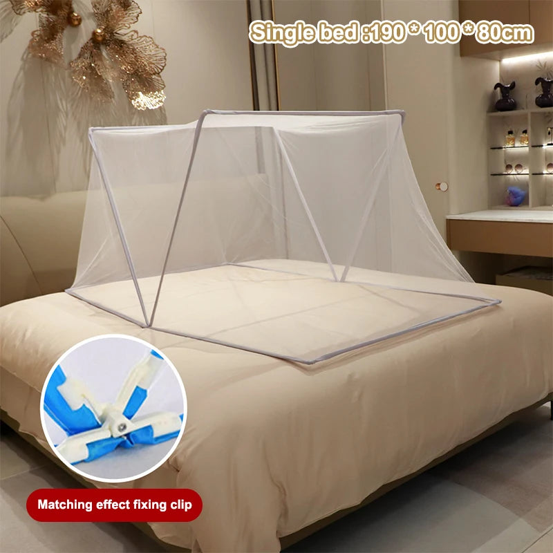 filet protection anti moustique pliable ventilation clips blanc bleu clair maille hexagonale moderne minimaliste