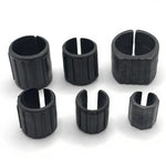 anneaux fixation noirs plastique rayures verticales moderne 13mm 16mm 19mm 22mm 25mm 32mm pack