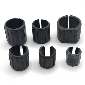 anneaux fixation noirs plastique rayures verticales moderne 13mm 16mm 19mm 22mm 25mm 32mm pack