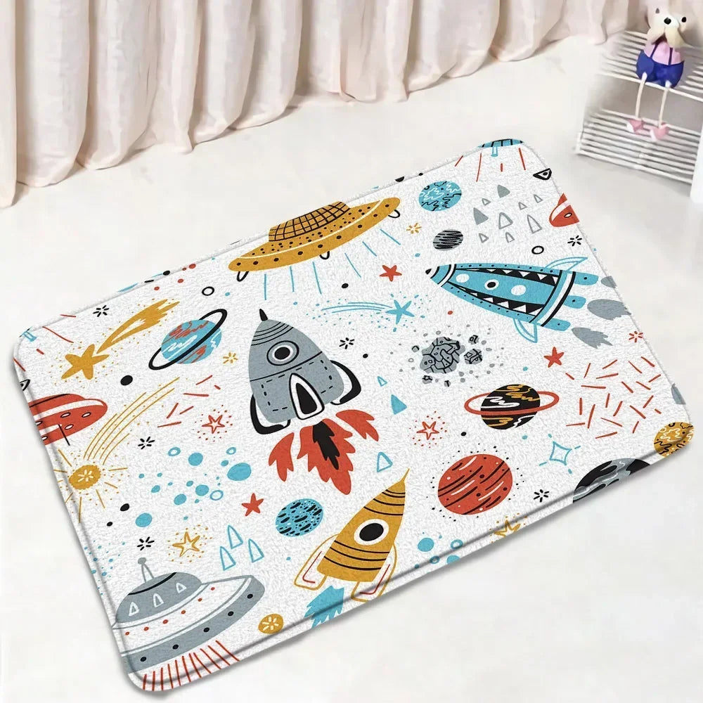 tapis toilette multicolore motifs animaux modernes adhésifs salle bain couvre siège deux sols
