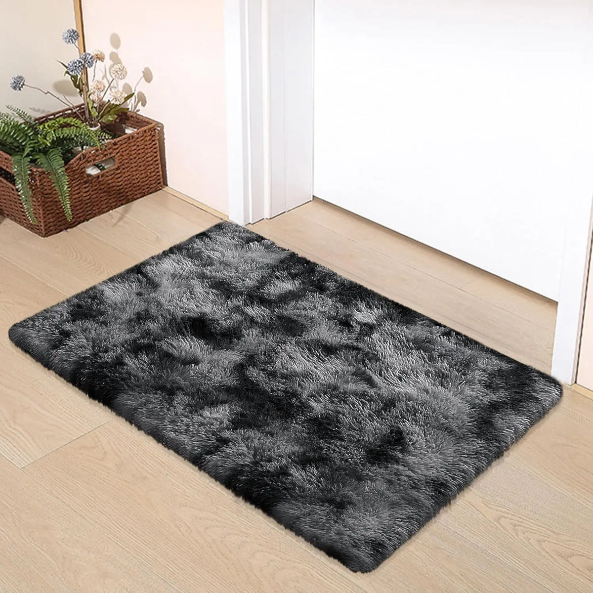 tapis rouge uni peluche moderne 50x80cm confortable antidérapant chambre salon vestibule