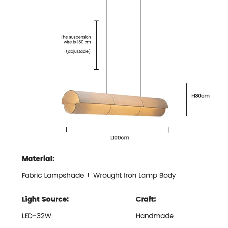 suspension lumineuse tissu blanc led moderne cuisine salon couloir opacité câble noir