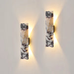 applique murale led moderne marbre blanc gris noir éclairage extérieur résistante garage jardin