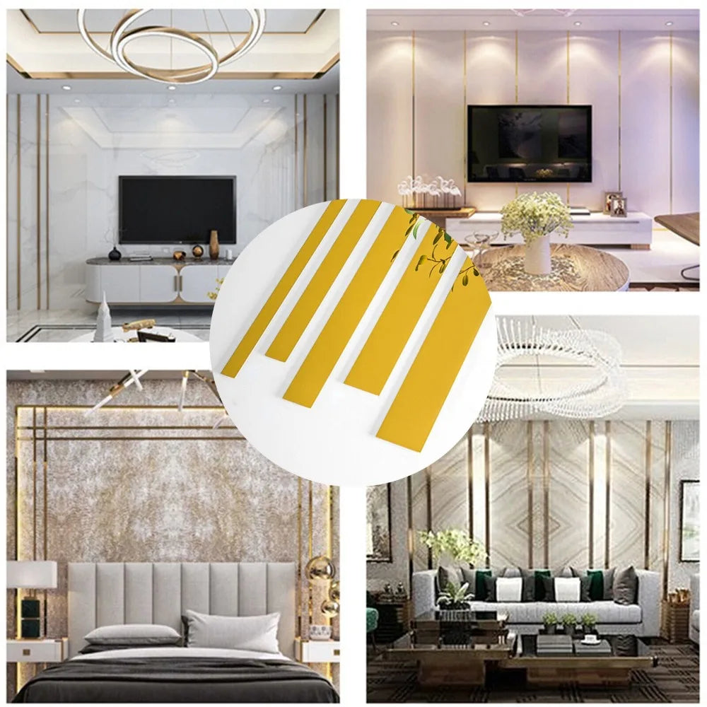 ruban decoratif or moderne adhesif 5m different largeurs lisse