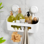 organisateur mural blanc panier crochets ventouses carreaux salle bain minimalistestyle