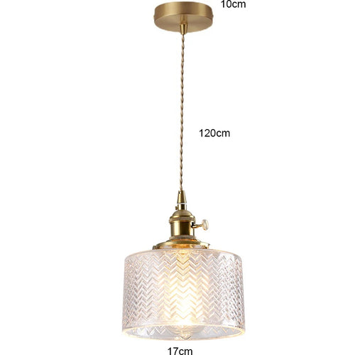 lampe suspendue verre ondulé texture zigzag dorée rétro lustre intérieur salon cuisine salle manger