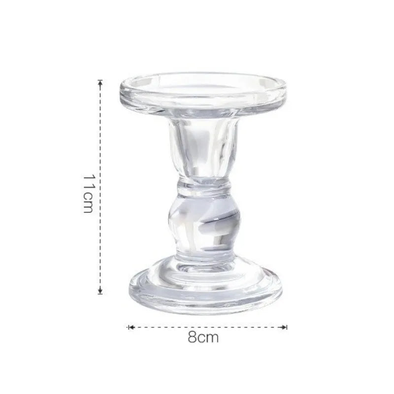 support bougie transparent classique verre opalescent décoration maison blanc moderne