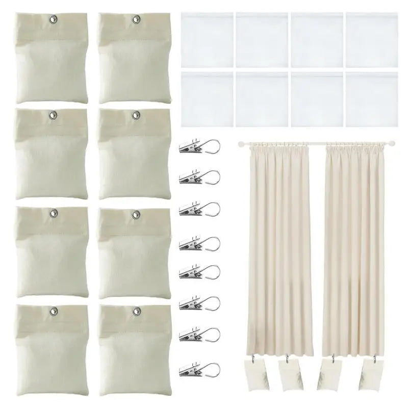 poids rideau extérieur sac poids nappe fixations modernes beige clair uni