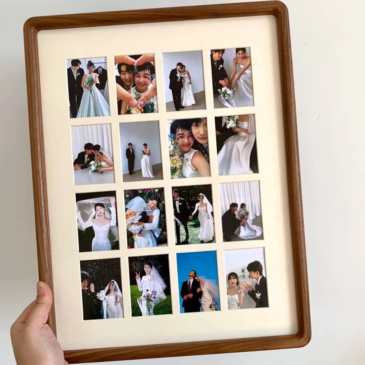 cadre photo bois classique mariage photos décoration haute qualité rectangle a3 fond beige clair
