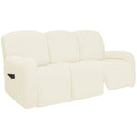 housse canapé inclinable fauteuil polyester lavable moderne élastique gris foncé doux poche rangement summer