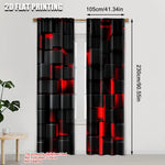 rideau moderne cubes 3d noir rouge polyester durable opacité pièces