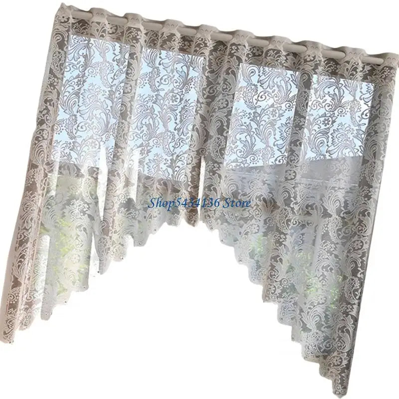 rideaux blancs motifs floraux transparents romantique vintage salon chambre