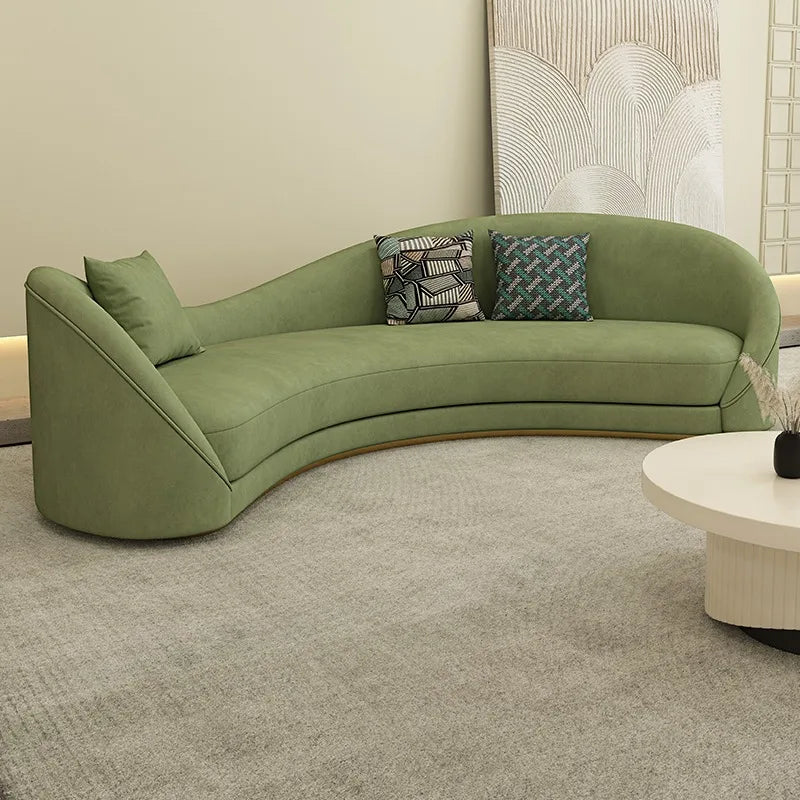 canapé moderne vert olive forme bois flanelle coussins décoratifs minimaliste adultes