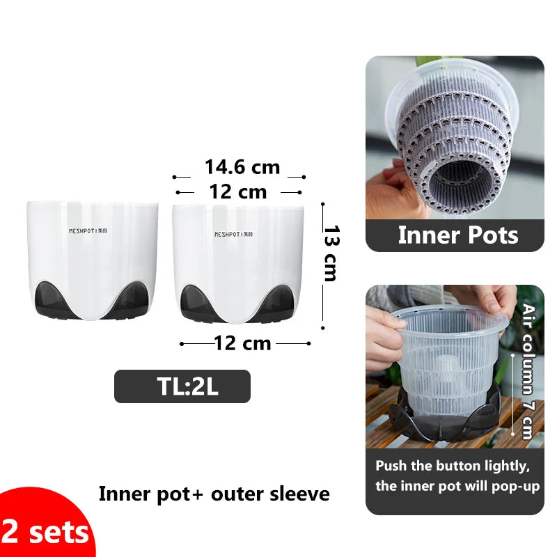 pots orchidées blancs modernes perforations ventilation racines aérationintérieurexterne