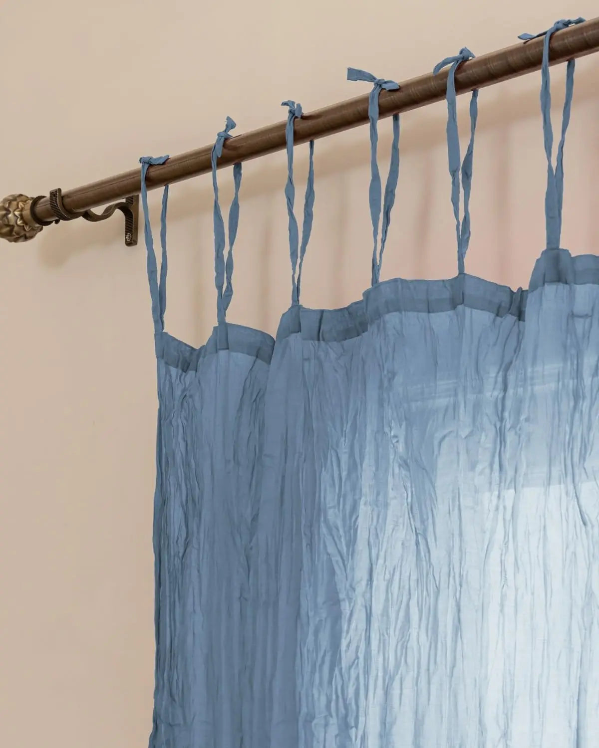 rideaux translucides texturés bohèmes vert menthe bleu 90x180cm 90x200cm tringle liens