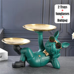 décor moderne support plateau noir verre lunettes parfum télécommande cigarettes