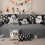 housses d'oreiller fantômes imprimées décoration halloween noires blanches adhésives maison hospitalières