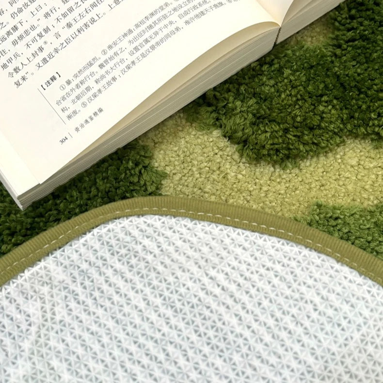 tapis moelleux camouflage fleurs vert blanc moderne résistant décoloration antidérapant séchage rapide