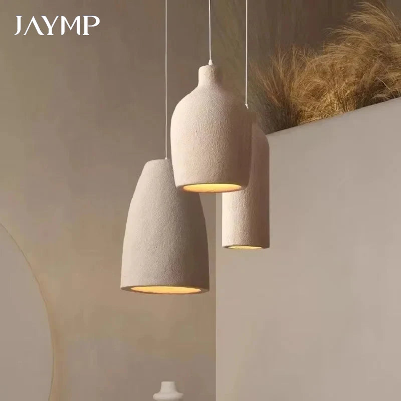 suspension lumineuse moderne beige clair texture granuleuse lampe suspendue salon salle manger